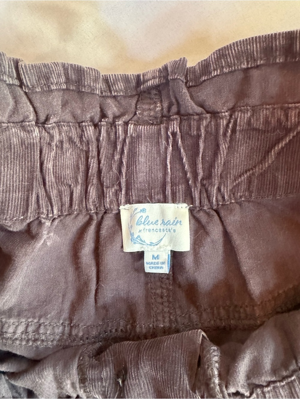 Blue Rain Brown Elastic Waist Corduroy Shorts